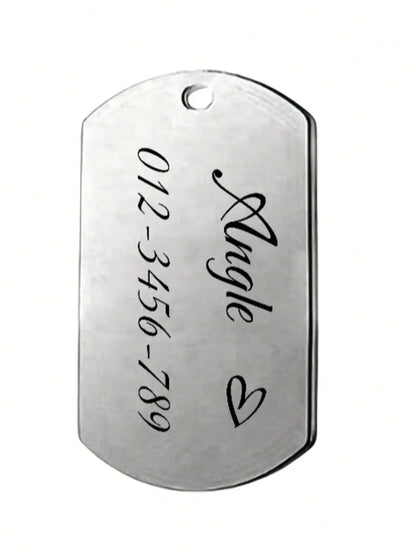 Personalized Laser Engraved Pet Tag Custom Name Number Anti Loss Rustproof Dog Cat ID Tag