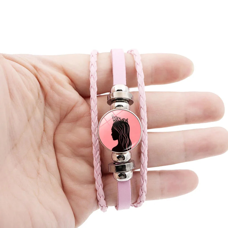 Magical Wicked Witch Leather Bracelet Magic Witch Hat Wicked Movie Inspired Glass Couple Bracelets Jewelry Gifts