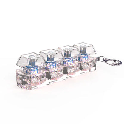 LED Keyboard Key Chain Fidget Toy for Fidget Clicker Decompression Keychains Stress Relief Gadget Interesting Pendant