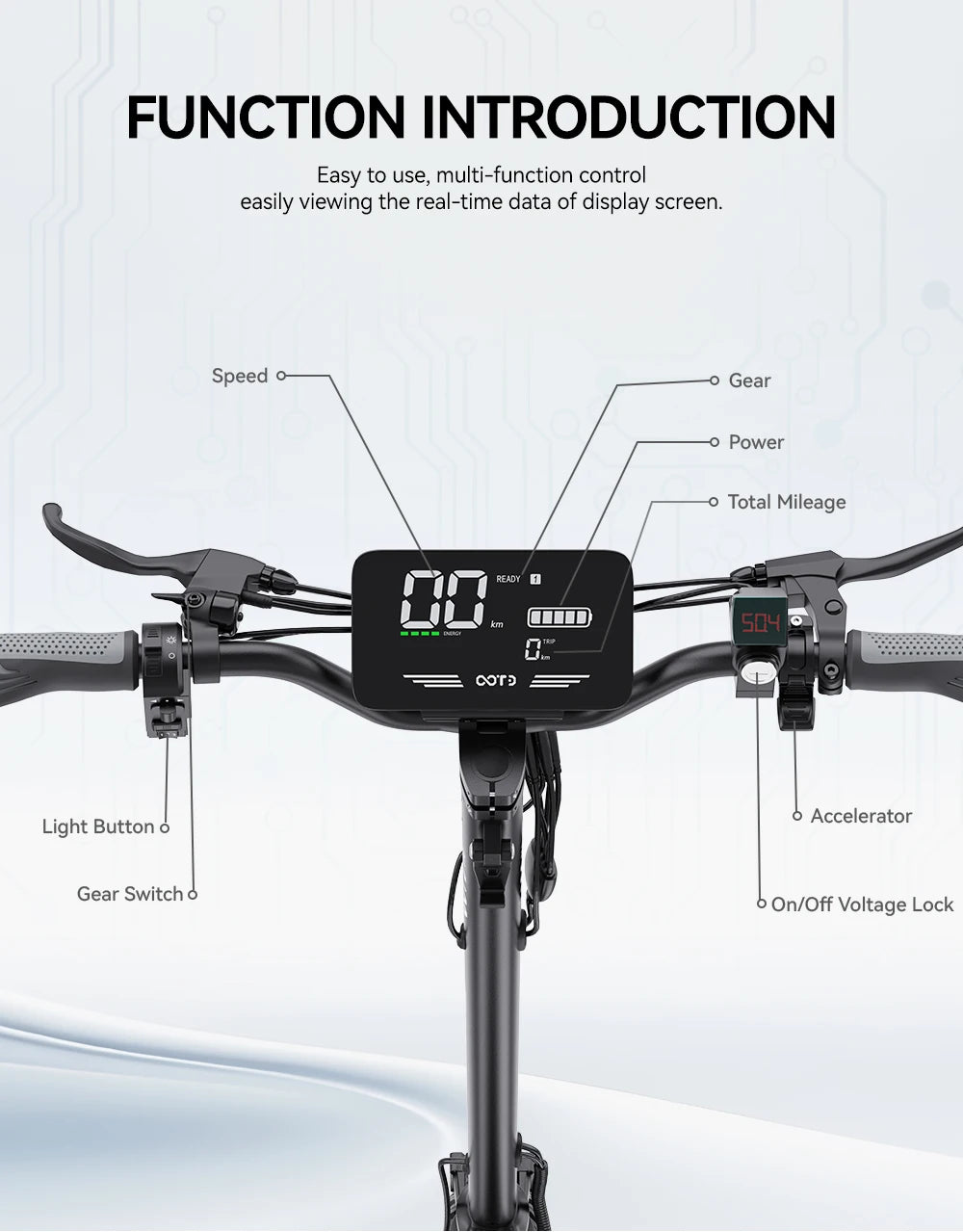 T10 E-Scooter 900W Peak Motor 48V13.5Ah Lithium Battery Large Screen LED Display Electric Scooter 11-inch Tire Scooters Electric