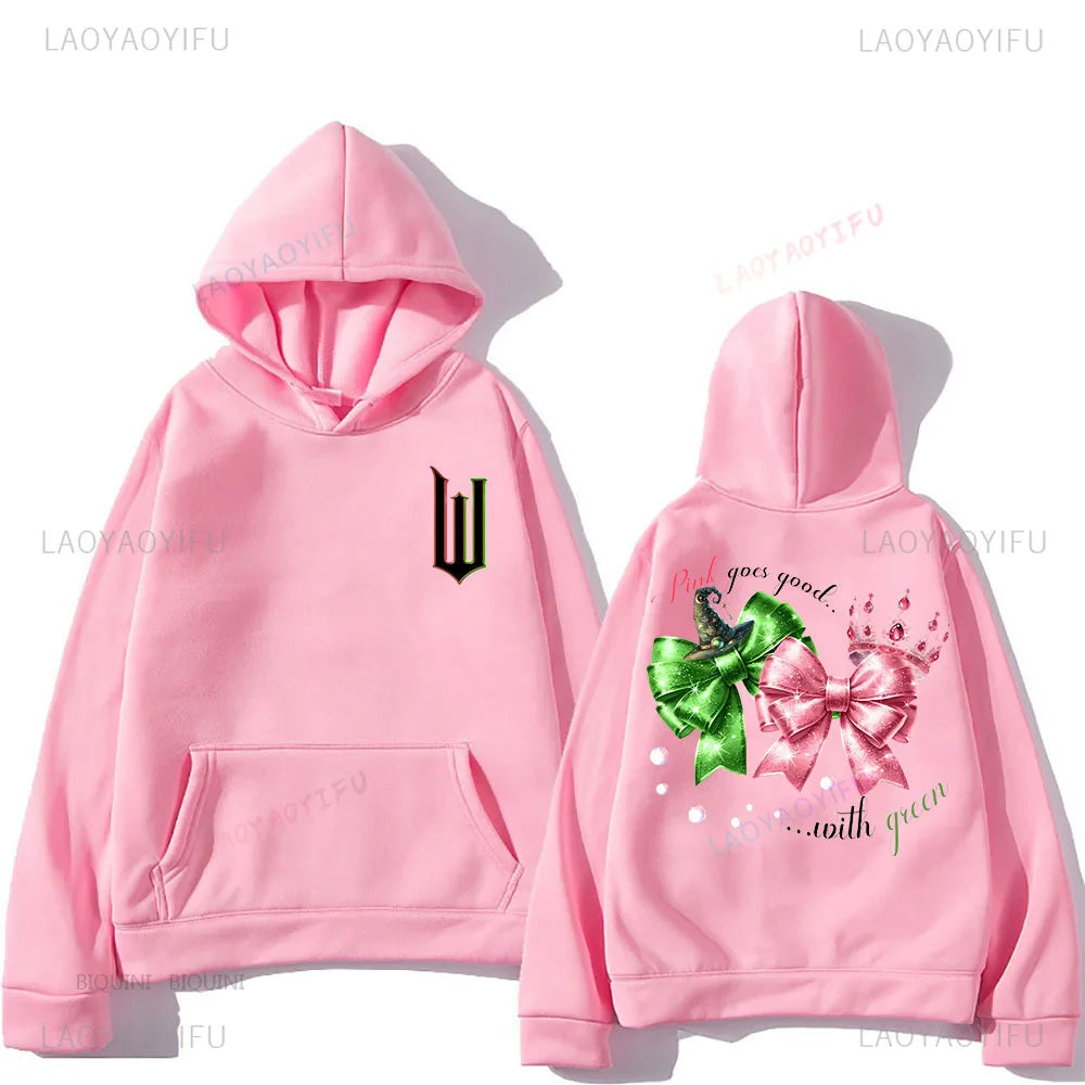 Wicked Sutra Hooded Graphic Printing Cartoon Women Tops Sweatshirt with Hooded Casual Retro Clothes Women/men Pullovers
