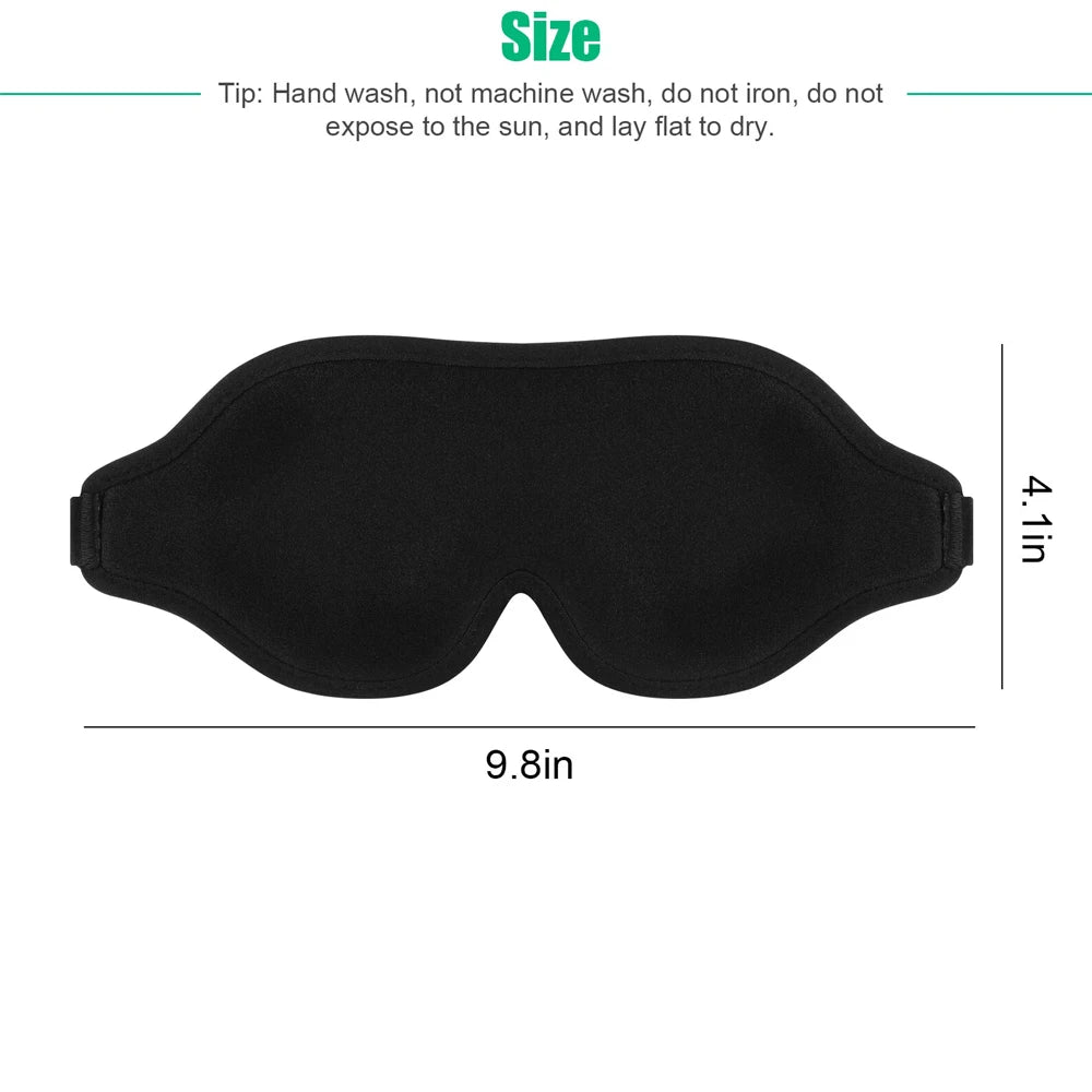 3D Travel Silk Eye Sleep Mask Soft Thick Sleeping Shade Cover Block Out Light Pressure Sensation Rest Relax Aid Adjustable Mask