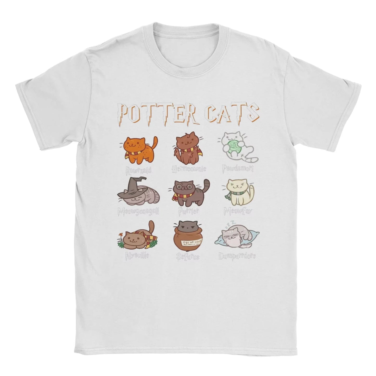 Potter Cats Harries Movie  Cotton Clothing Short Sleeve Round Neck Tee Shirt T-Shirt Y2k