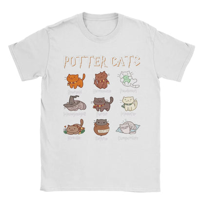 Potter Cats Harries Movie  Cotton Clothing Short Sleeve Round Neck Tee Shirt T-Shirt Y2k