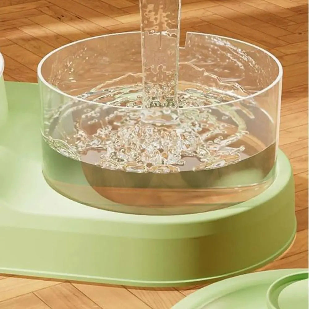 USB Charging 2-in-1 Pets Water Fountain Auto Filter Mute Cat Small Dog Drinker Bowl Large Capacity Neck Protection Pet Feeder for Home