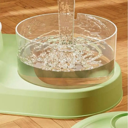 USB Charging 2-in-1 Pets Water Fountain Auto Filter Mute Cat Small Dog Drinker Bowl Large Capacity Neck Protection Pet Feeder for Home