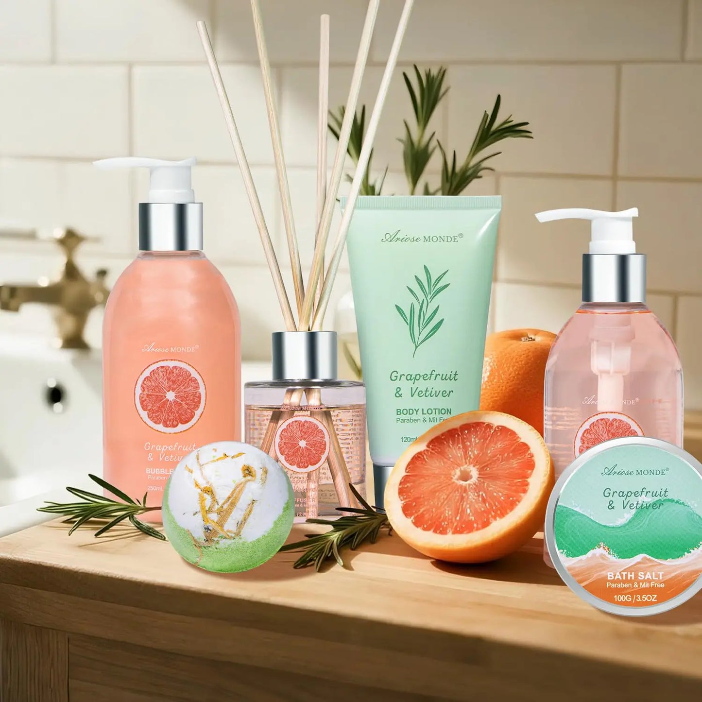 Bath and Body Gift Basket for Women, Spa Gift Set with Bath Bombs, Bath Salts, Shower Gel, Vegan Aromatherapy Relaxation Kit