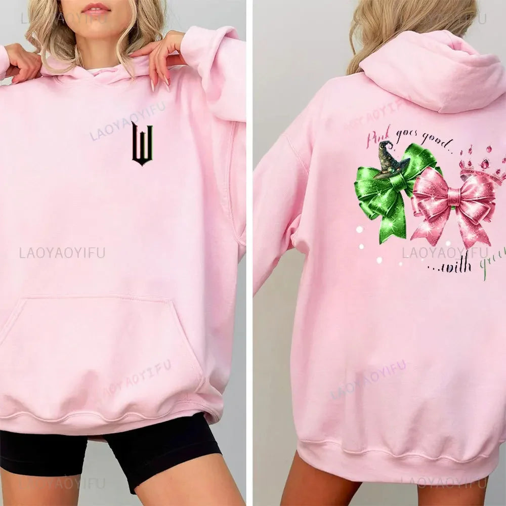Wicked Sutra Hooded Graphic Printing Cartoon Women Tops Sweatshirt with Hooded Casual Retro Clothes Women/men Pullovers