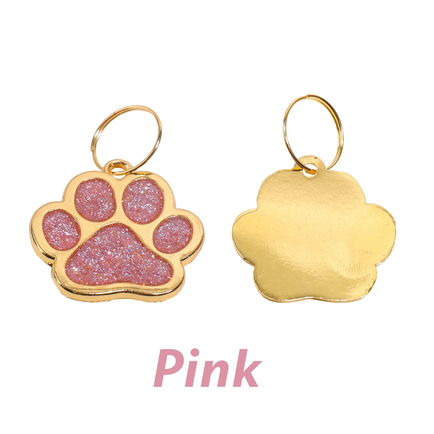 Glitter Claw Custom Text Dog Tag Personalized Name Pets Tag Laser Engraving Number Golden Collar Pendant Customized Cat ID Tag