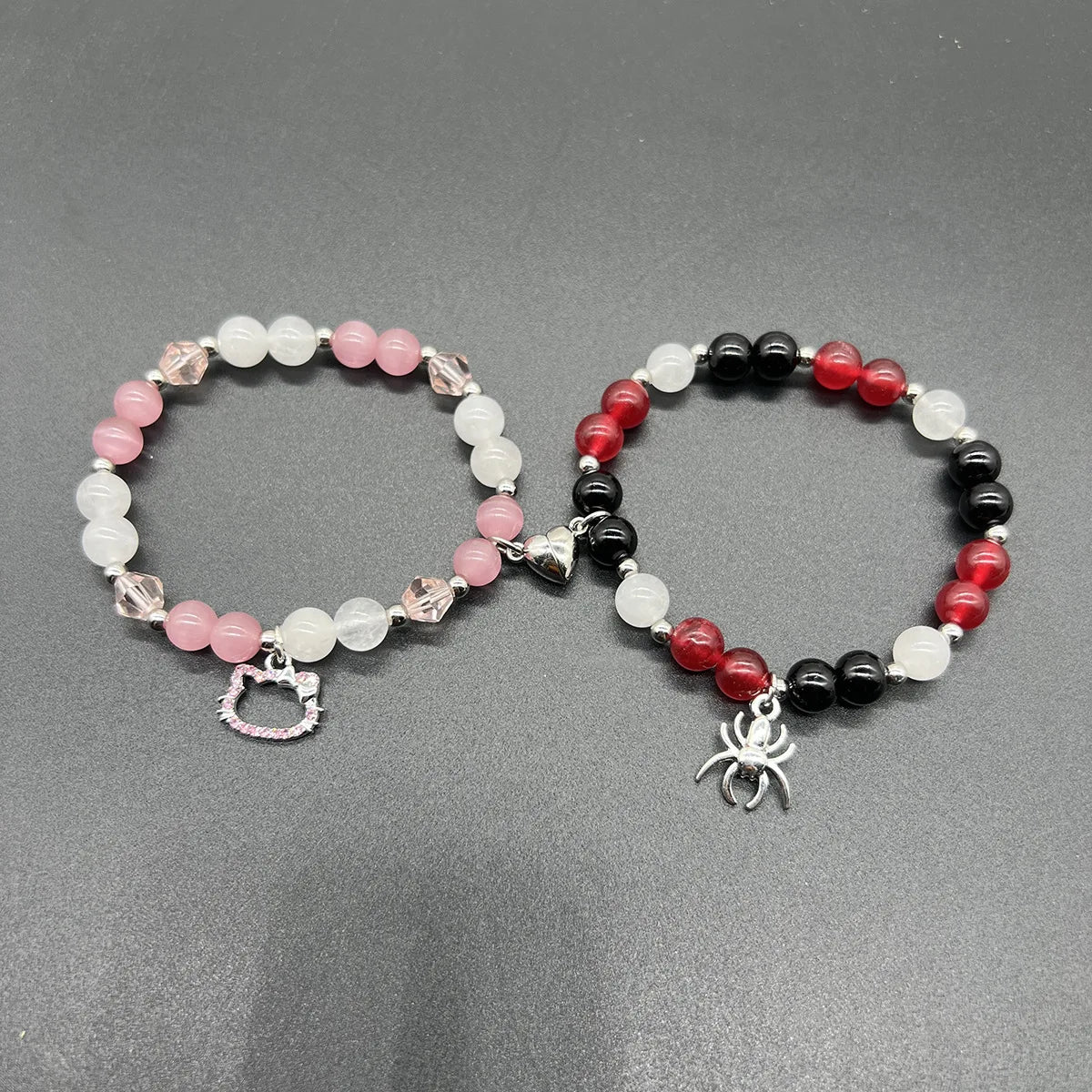 1Pair Magic Stick Hat Crown Pendant Beads Bracelet Couple Matching Bracelets Wicked Witch Movie Inspired Bracelet Friend Jewelry