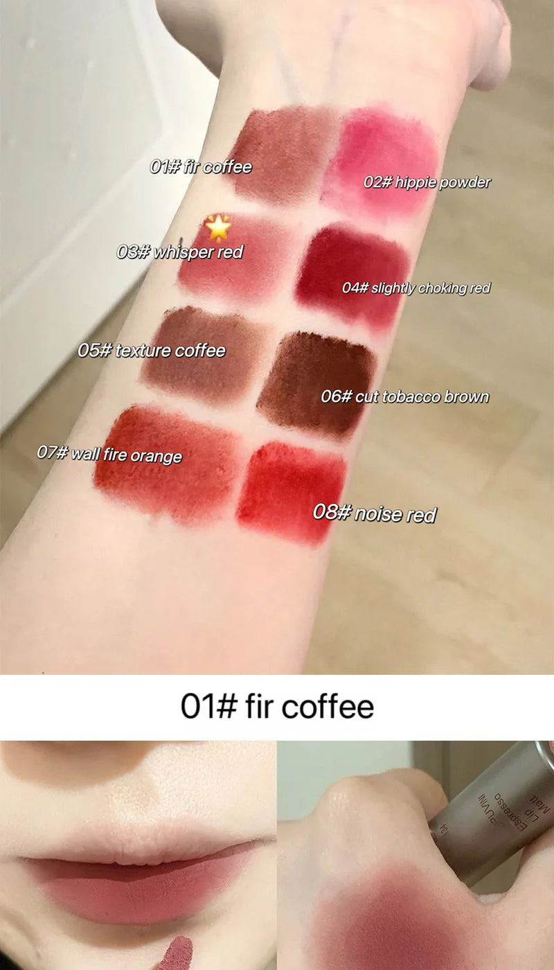Single Velvet Matte Mist Lip Gloss - 12H Waterproof Non-stick Cup Smudge Proof Not Fade Liquid Lipstick Long-lasting Pigment