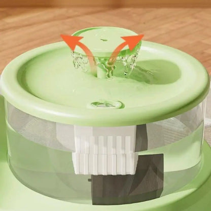 USB Charging 2-in-1 Pets Water Fountain Auto Filter Mute Cat Small Dog Drinker Bowl Large Capacity Neck Protection Pet Feeder for Home