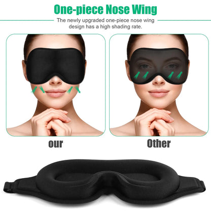 3D Travel Silk Eye Sleep Mask Soft Thick Sleeping Shade Cover Block Out Light Pressure Sensation Rest Relax Aid Adjustable Mask