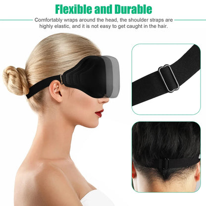 3D Travel Silk Eye Sleep Mask Soft Thick Sleeping Shade Cover Block Out Light Pressure Sensation Rest Relax Aid Adjustable Mask