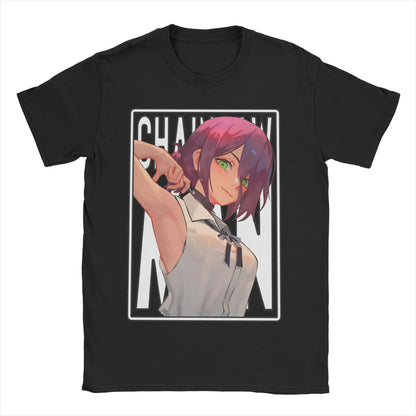 Chainsaw Man Reze T-Shirts Men Women Anime Manga Funny 100% Cotton Tee Shirt O Neck Short Sleeve T Shirts Party Clothes