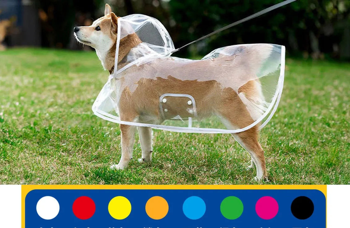 Pet Raincoat Transparent Dog Raincoat Waterproof and Windproof Pet Clothing Large Dog Pet Dog Dog Costume