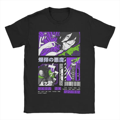 Chainsaw Man Reze T-Shirts Men Women Anime Manga Funny 100% Cotton Tee Shirt O Neck Short Sleeve T Shirts Party Clothes