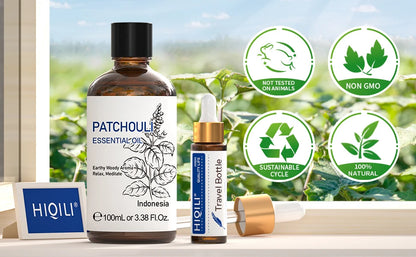 100ML Patchouli Essential Oils,100% Pure Nature for Aromatherapy, Diffuser, Humidifier, Massage, Keep happy, Candle