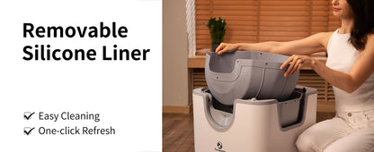 Self-Cleaning Litter Box - Open-Top Automatic Cat Litter Box with Odor Control, Safety Features, and Easy Maintenance