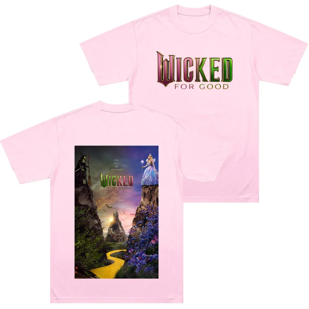 Wicked for Good T-shirts Hot Fashion Men Women Harajuku Aesthetic Tees Summer Cotton High Quality Clothing New Graphic Y2K Tops