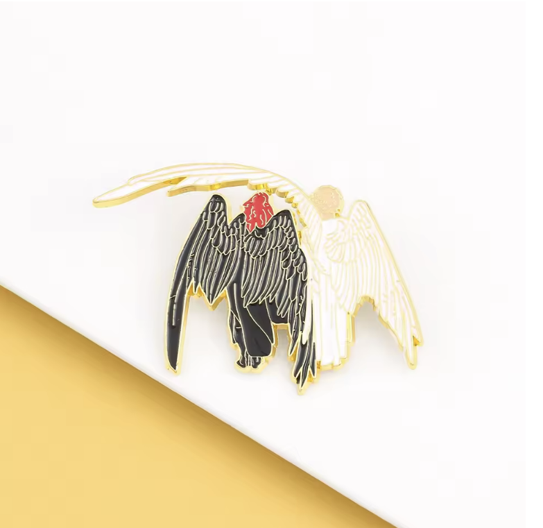 Good Omens | Ineffable Husbands Angel & Demon Hard Metal Pin Angel Demon Badge Aziraphale And Crowley Jewelry