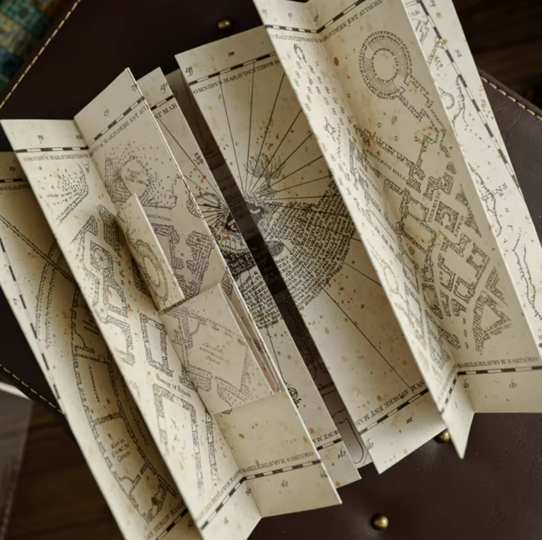 Harry Potter | Map Magic Academy Hogwarts Theme HD Full Version Expandable Stereoscopic Magic Treasure Hunt Map Birthdays Gifts