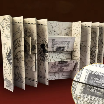 Harry Potter | Map Magic Academy Hogwarts Theme HD Full Version Expandable Stereoscopic Magic Treasure Hunt Map Birthdays Gifts