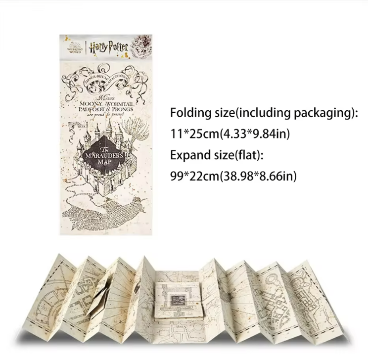 Harry Potter | Map Magic Academy Hogwarts Theme HD Full Version Expandable Stereoscopic Magic Treasure Hunt Map Birthdays Gifts