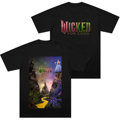 Wicked for Good T-shirts Hot Fashion Men Women Harajuku Aesthetic Tees Summer Cotton High Quality Clothing New Graphic Y2K Tops