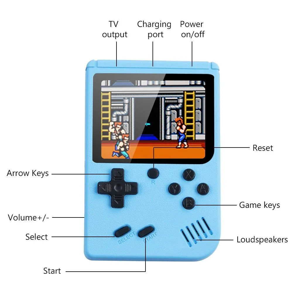 500 Games In One Portable Mini Electronic Video Game Player Kids Electronic Game Toy For Children Handheld Game Console Adjustab