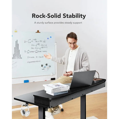 HUANUO Electric Standing Desk with 2 Drawers,C-Clamp Mount Compatible,Height Adjustable Computer Desk, Home Office Stand Up Desk