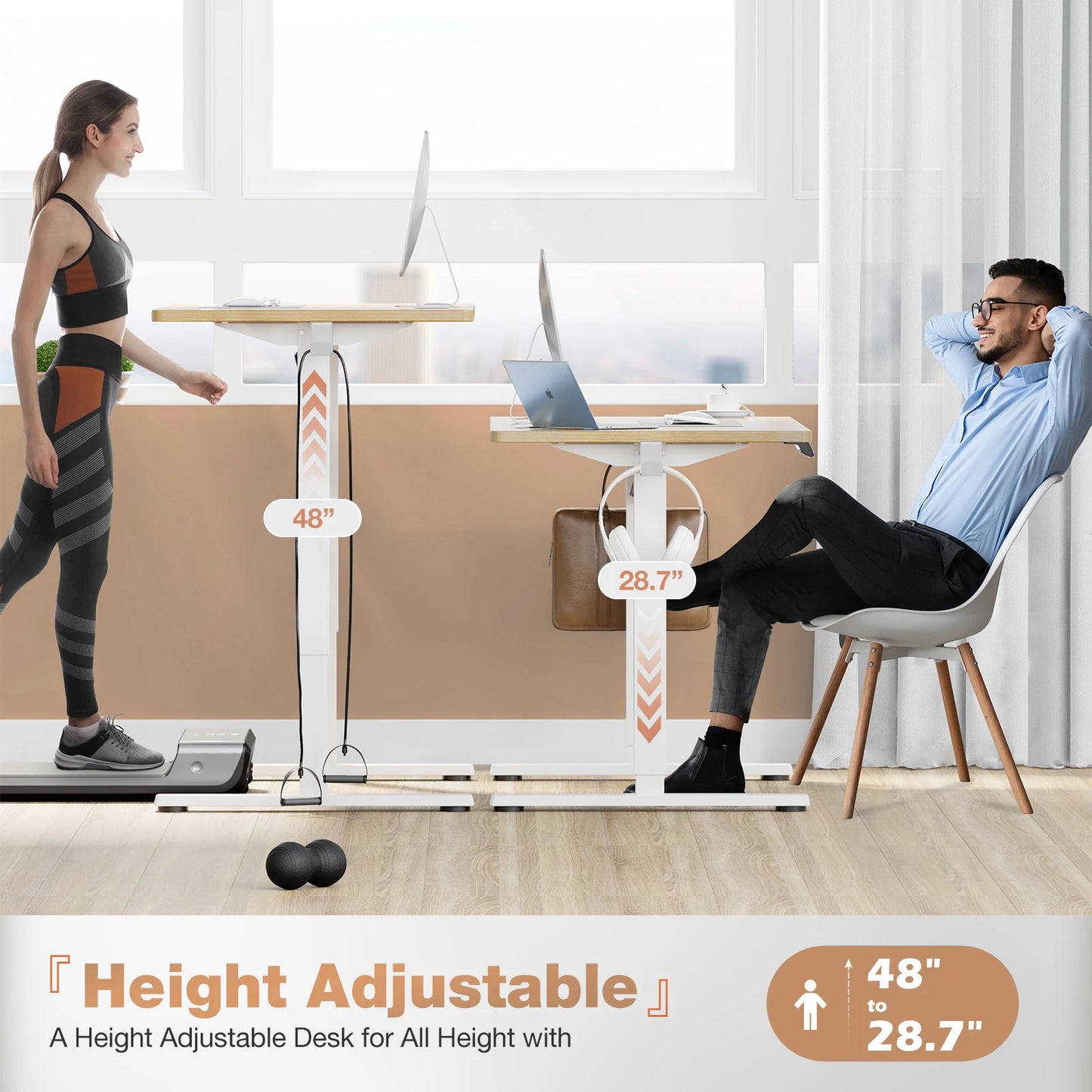 Electric Standing Desk Height Adjustable 40x24 Inch Stand Up Sit Stand Computer Desk Workstation Ergonomic Work Table
