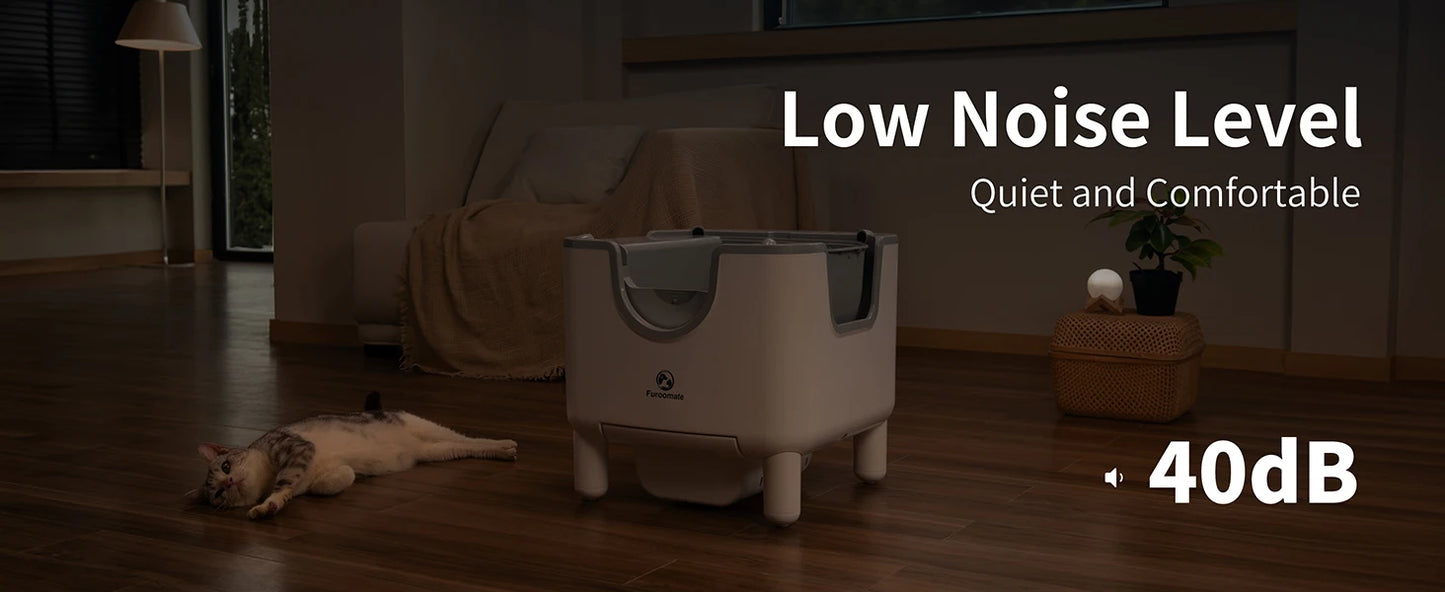 Self-Cleaning Litter Box - Open-Top Automatic Cat Litter Box with Odor Control, Safety Features, and Easy Maintenance