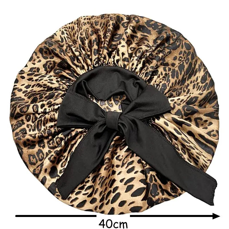 Satin Widened Sleep Hat Night Sleep Cap with Long Streamer Hair Care Bonnet Nightcap Elastic Cap De Nuit Shower Turban