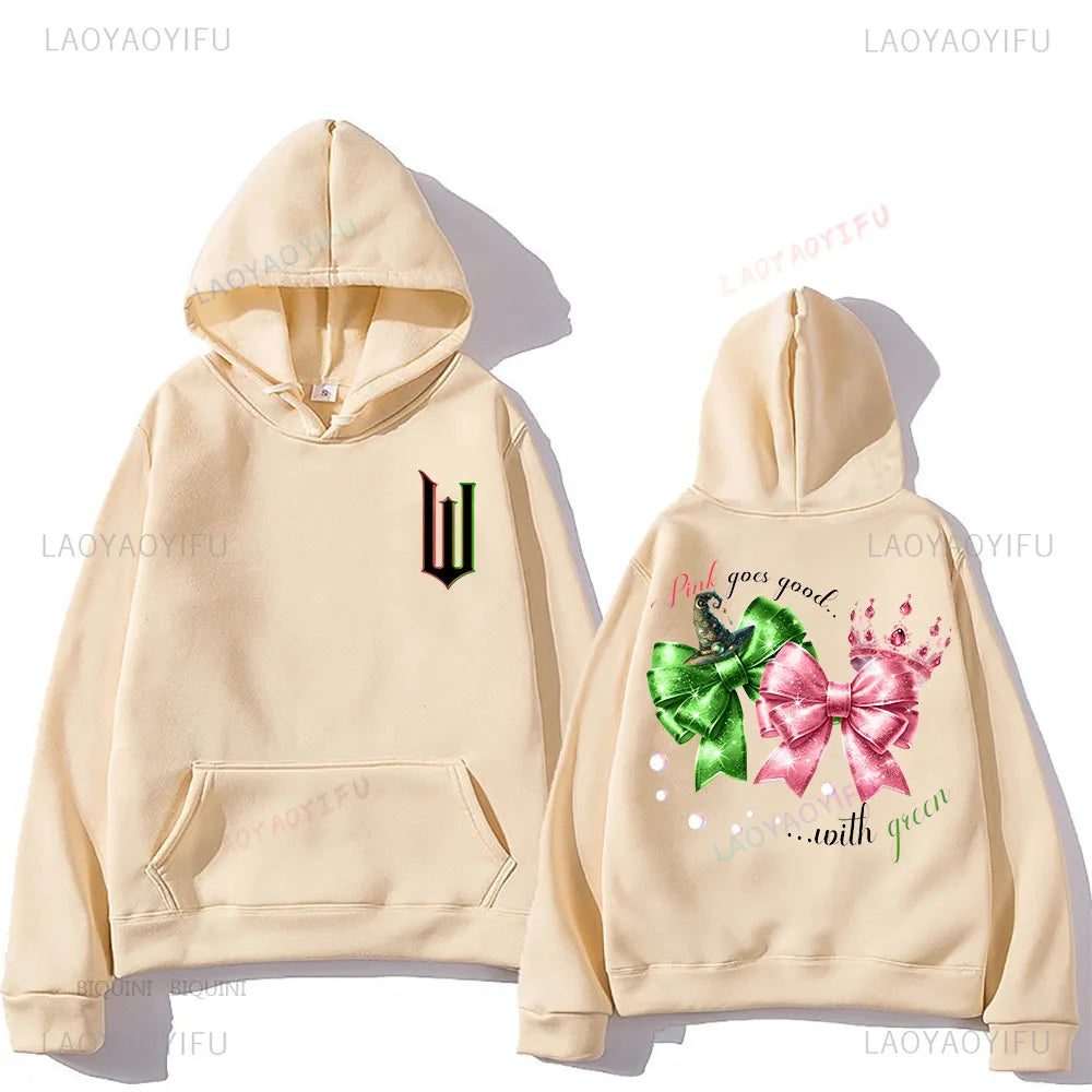 Wicked Sutra Hooded Graphic Printing Cartoon Women Tops Sweatshirt with Hooded Casual Retro Clothes Women/men Pullovers