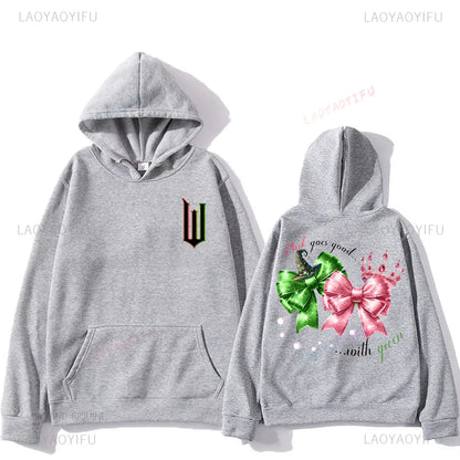 Wicked Sutra Hooded Graphic Printing Cartoon Women Tops Sweatshirt with Hooded Casual Retro Clothes Women/men Pullovers