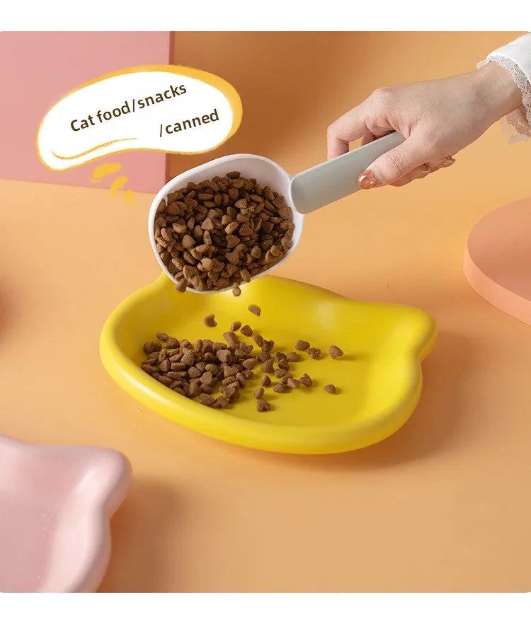 4-Color Pet Bowl Cat Food Dish Canned Snack Frozen Meal Plate for Dwarf Cats Premium Anti-Black-Nose Pet Dish Home Use Pet Bowl.