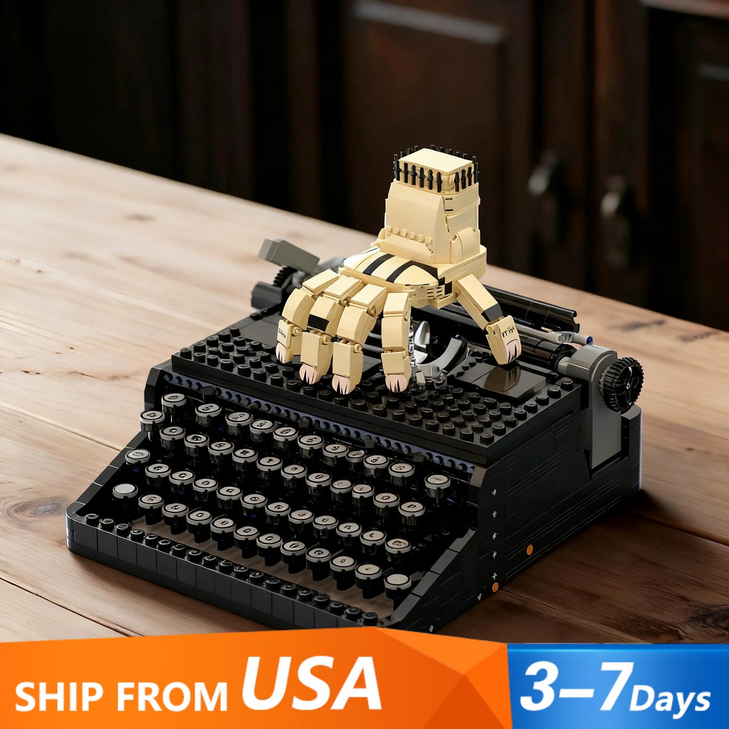 2330PCS Movie Wednesday Typewriter Model Building Set Creative Modular Building Block Brick DIY Toy Assembly Model Kit Xmas Gift
