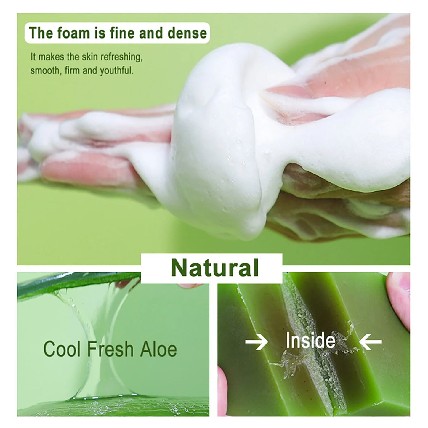 Aloe Vera Whitening Soap, Remove Acne, Spots, Skin Radiant, Improve Skin Luster, Vegan Bath Wash for All Skin Types, 200g