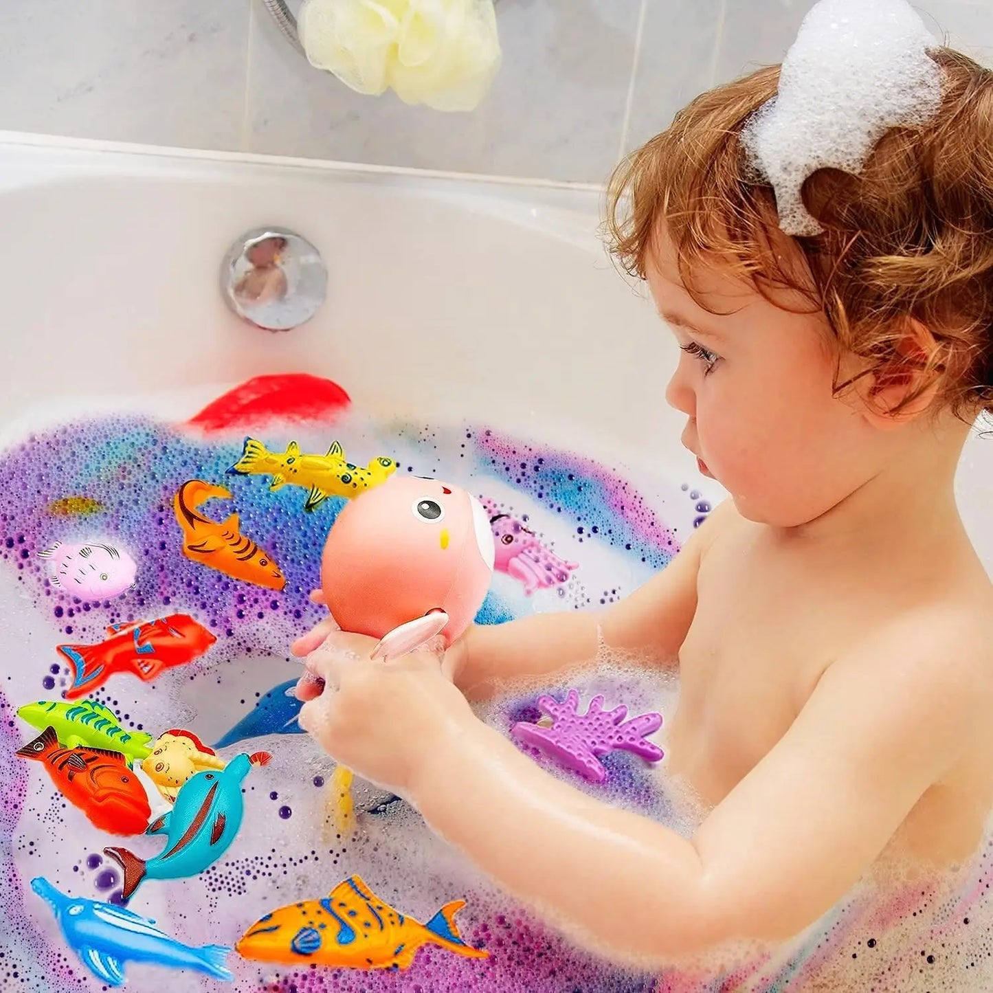 20 Pack Organic Kids Bath Bombs with Toys Inside, Safe Handmade Fizzy Balls for Boys & Girls Birthday Gifts