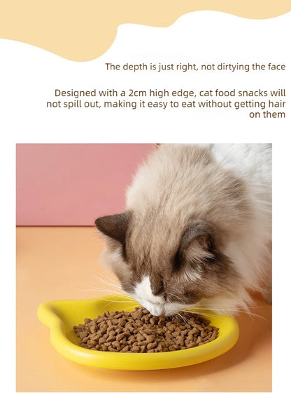4-Color Pet Bowl Cat Food Dish Canned Snack Frozen Meal Plate for Dwarf Cats Premium Anti-Black-Nose Pet Dish Home Use Pet Bowl.