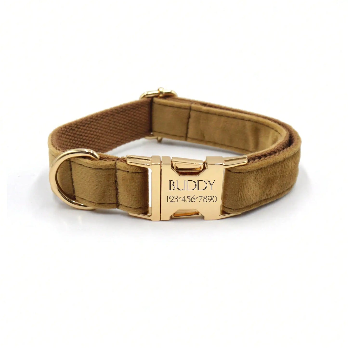 Velvet Dog Cat Collar Custom Engraved ID Tag Soft Adjustable Collar for Small Medium Large Dogs Cats