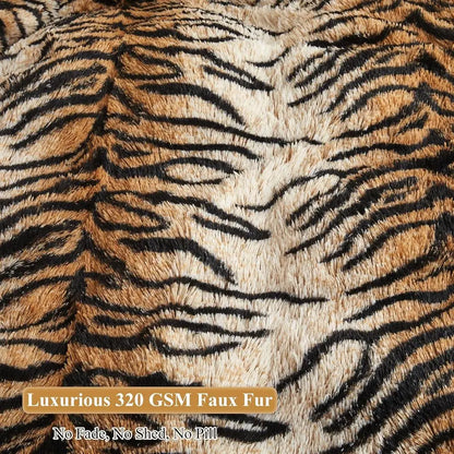 Tiger Print Bean Bag Chair Cover - Animal Themed Storage Shell, Suitable for Adults, Teens, and Kids, Anti-Slip, Brown Tiger Des