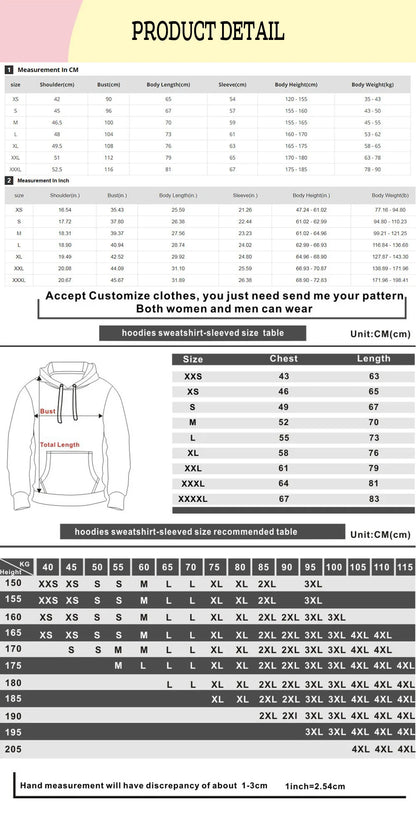 Men Women Sudaderas Wicked Fantasy Movie Graphic Print Sweatshirts Autumn Winter Large Pullovers Windproof Unisex Casual Hoodies