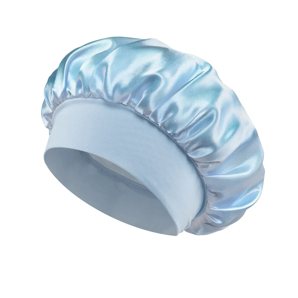 Satin Bonnet Hair Bonnet for Sleeping Hair Care Silk Bonnets Solid Wide-brimmed Sleeping Hat with Elastic Soft Band