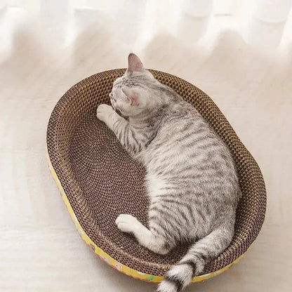 Cat Scratching Board Protect Furniture Grinding Claw Toys Oval Corrugated Paper Wear-resistant Cat Nest Cat Accessories