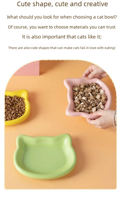 4-Color Pet Bowl Cat Food Dish Canned Snack Frozen Meal Plate for Dwarf Cats Premium Anti-Black-Nose Pet Dish Home Use Pet Bowl.