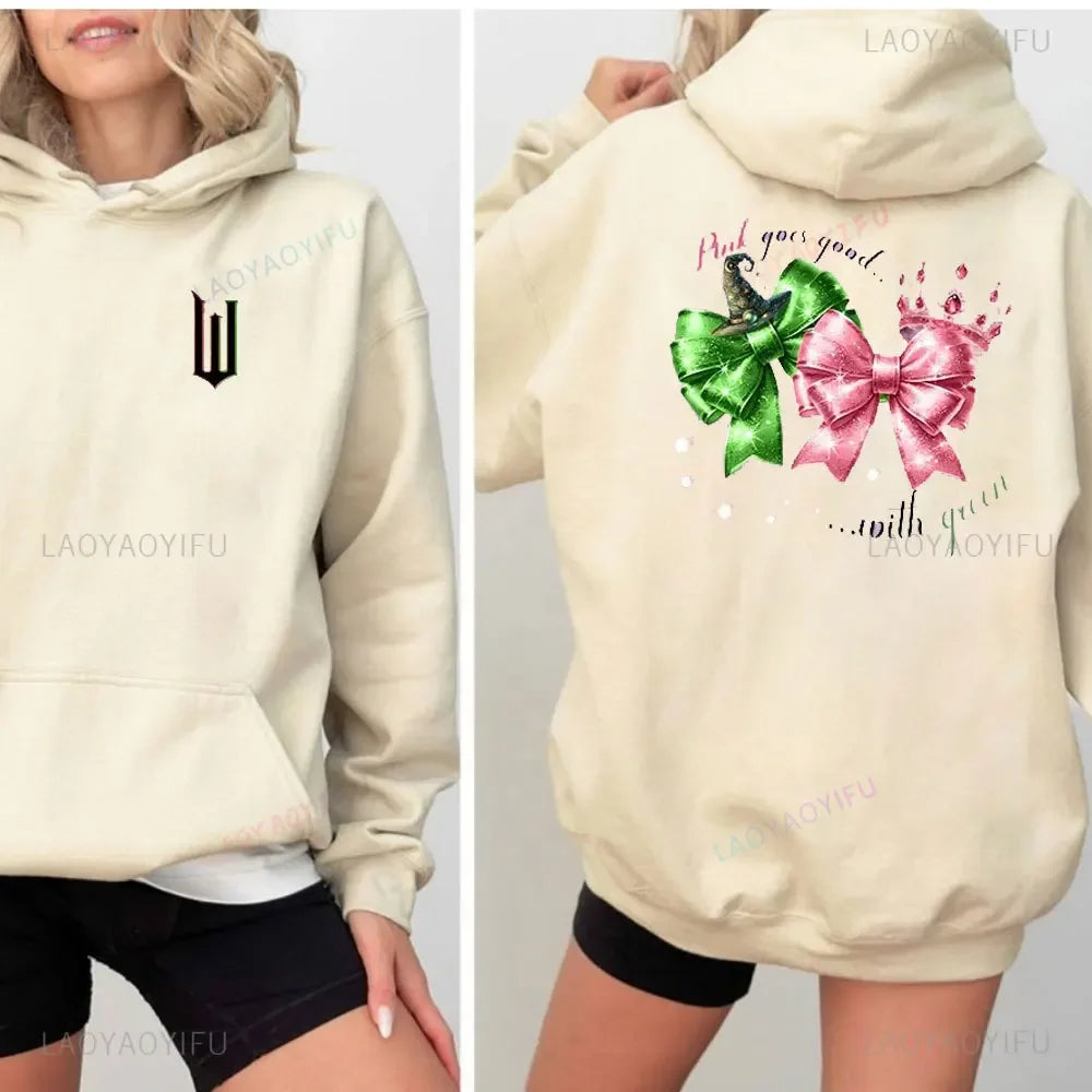 Wicked Sutra Hooded Graphic Printing Cartoon Women Tops Sweatshirt with Hooded Casual Retro Clothes Women/men Pullovers
