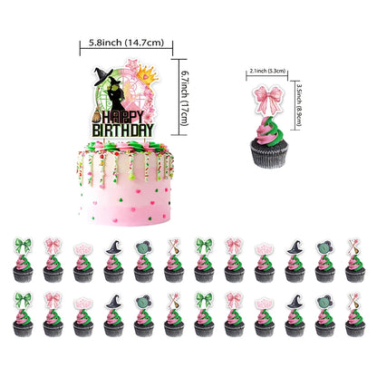 Wicked Theme Birthday Party Decoration Magic Witch Kids Party Ornaments Disposable Balloon Banner Cake Flag Hangings Supplies