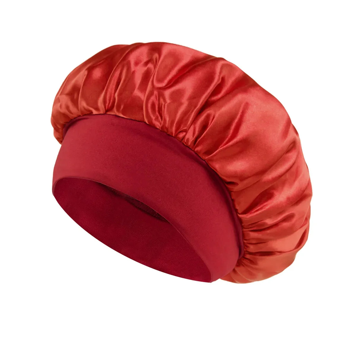 Satin Bonnet Hair Bonnet for Sleeping Hair Care Silk Bonnets Solid Wide-brimmed Sleeping Hat with Elastic Soft Band